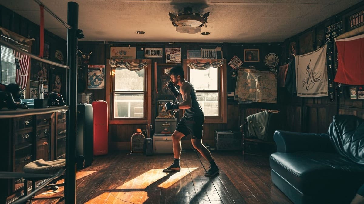 Boxing training in a living room 49104182 324a 4d19 a497 7884882368bd