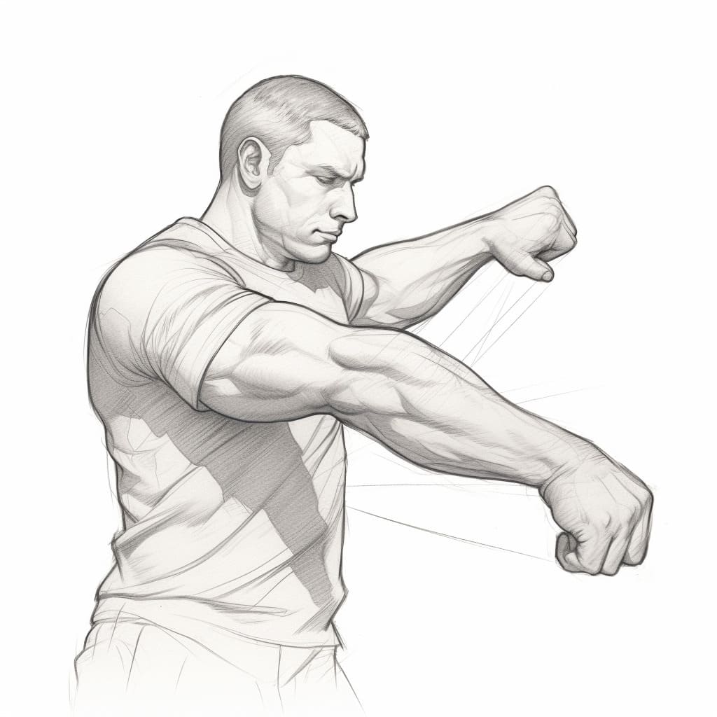 Elbow position twist punch