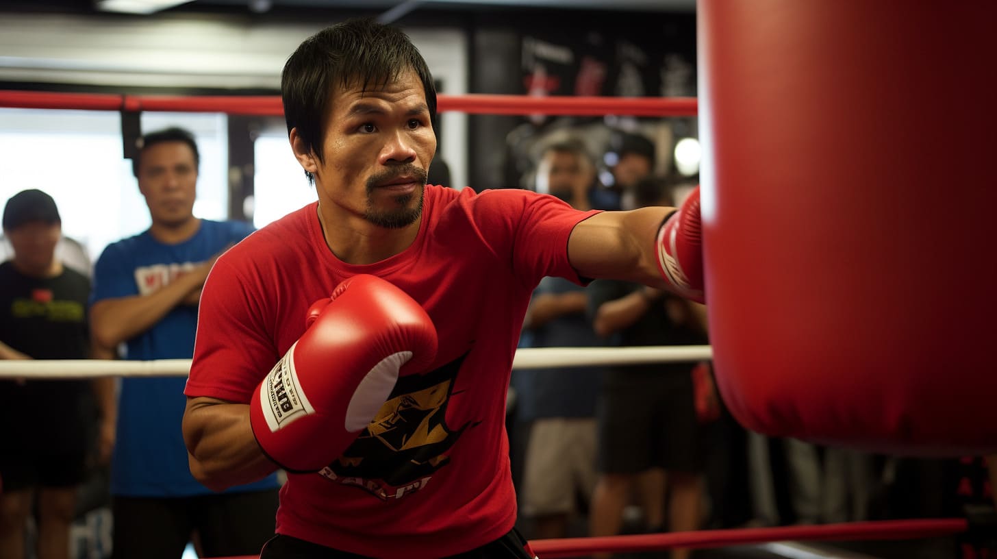 Manny Pacquiao training in the gym