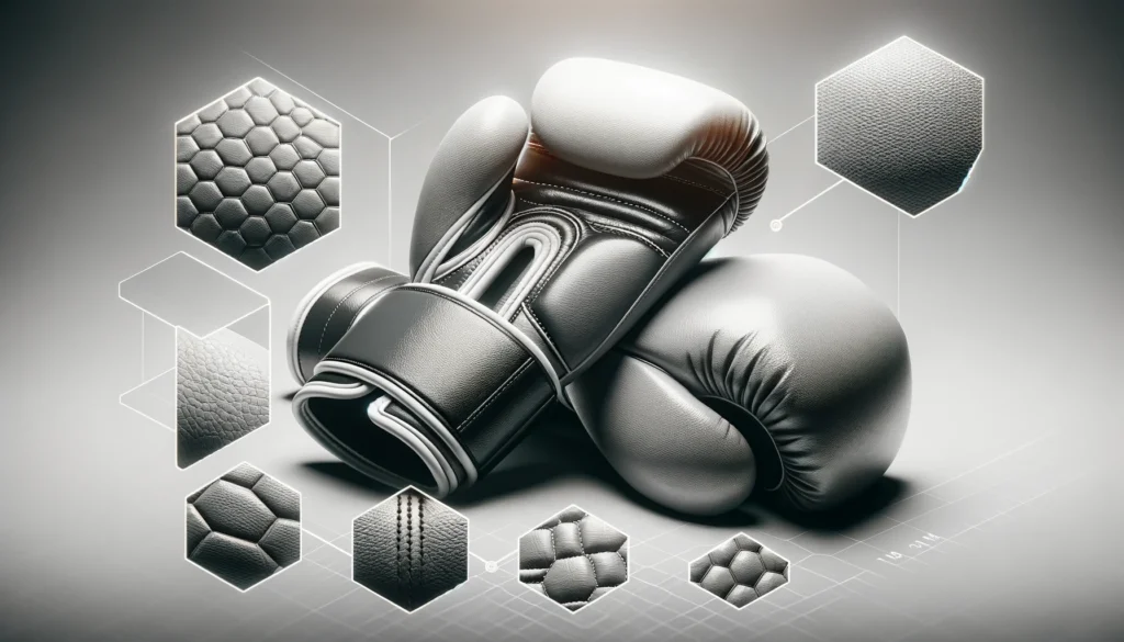 Boxing gloves with different leather textures and materials design concept