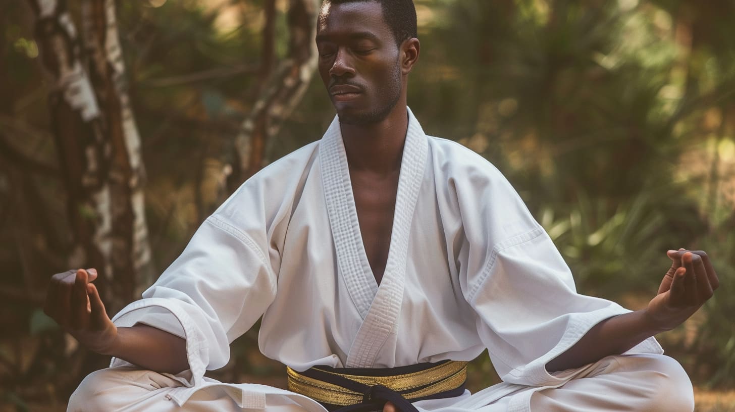 A Martial artist in a Meditating position