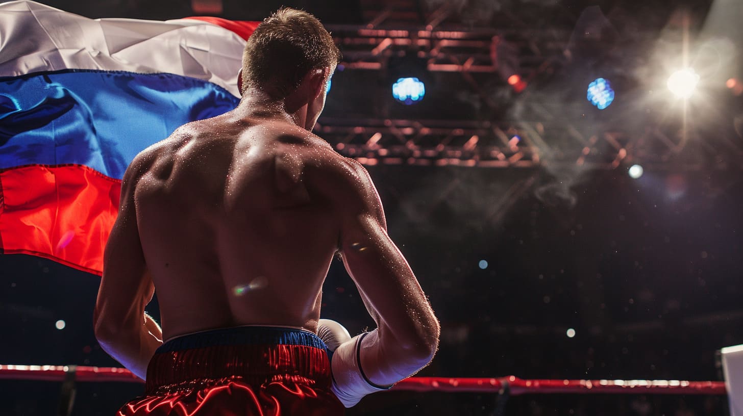 bierglas russian Boxing Style with flag during boxing match c0fbd501 1066 4497 a518 7a3cd2393395