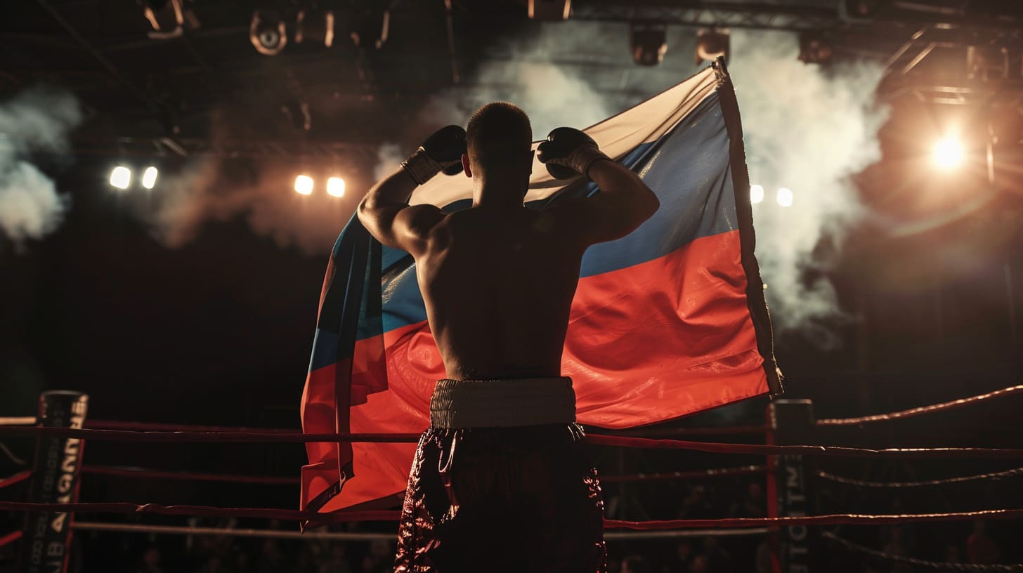 bierglas russian Boxing Style with flag in a boxing match 229cd5d7 5df3 4cc5 86a7 e1c820ecb126